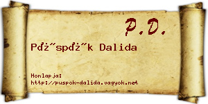 Püspök Dalida névjegykártya